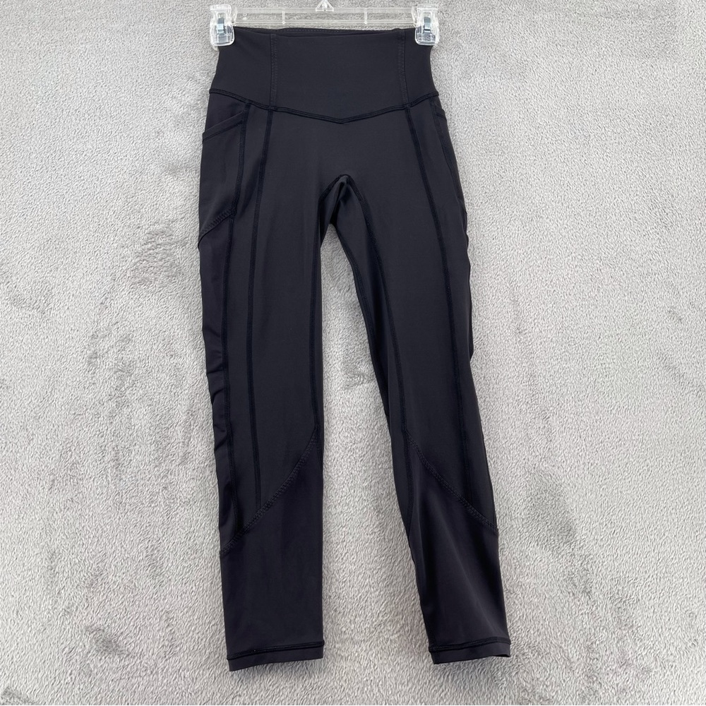 lululemon athletica Black High-Rise Crop Leggings 23” Black size 2